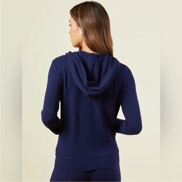Monrow Supersoft Zip Up Hoody Navy, Medium - Picture 3 of 10